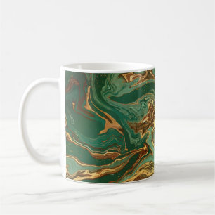 Emerald Elegance: Goldmarmor Luxus Kaffeetasse