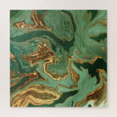 Emerald Elegance: Goldmarmor Luxus Puzzle (Vertikal)