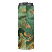 Emerald Elegance: Goldmarmor Luxus Thermosbecher (Rückseite)
