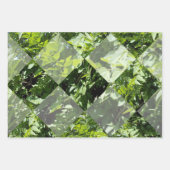 Emerald Elegance: Grüne Blätter in Diamantschnitt, (Vorderseite)