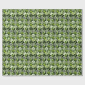Emerald Elegance: Grüne Blätter in Diamantschnitt, Geschenkpapier (Flach)