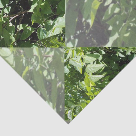 Emerald Elegance: Grüne Blätter in Diamantschnitt, Seidenpapier (Detail)