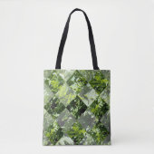 Emerald Elegance: Grüne Blätter in Diamantschnitt, Tasche (Vorderseite)