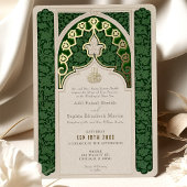 Emerald Elegance Islamic Lace Wedding Folieneinladung