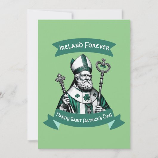 Emerald Elegance: St. Patrick's Day Bishop Tribute Einladung (Vorderseite)
