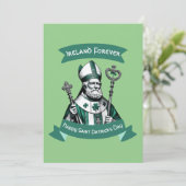 Emerald Elegance: St. Patrick's Day Bishop Tribute Einladung (Stehend Vorderseite)
