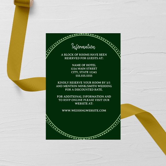 Emerald Elegance Wedding Enclosure Card Begleitkarte