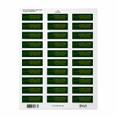 Emerald Elegance Wedding Return Address Label (Vorne)
