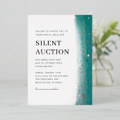 Emerald Elegant Brush Stroke Gala & Silent Auction Folieneinladung (Stehend vorne)