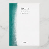 Emerald Elegant Brush Stroke Gala & Silent Auction Folieneinladung (Rückseite)