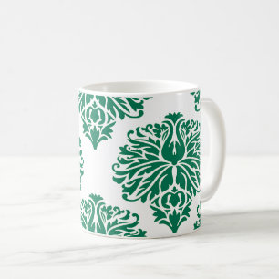 Emerald Elegant Damask Tasse