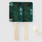 Emerald Elegant Eucalyptus Wedding Program Fächer (Vorne und Hinten)