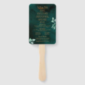 Emerald Elegant Eucalyptus Wedding Program Fächer (Rückseite)