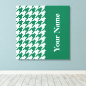 Emerald Elegant Hahnentrittmuster mit Namen Leinwanddruck (Insitu (Holzboden))