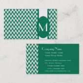 Emerald Elegant Zickzack Monogram Business Card Visitenkarte (Vorne/Hinten)