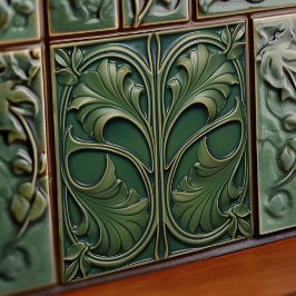 Emerald Elegante Art Nouveau Keramik Tile Fliese