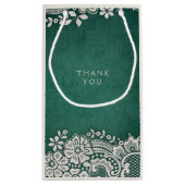 Emerald elegante Vintage Spitze rustikale Gastgesc Kleine Geschenktüte (Rückseite)