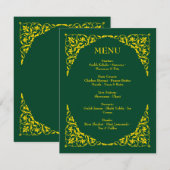 Emerald-Eleganz-Hochzeitsmenü Begleitkarte (Vorne/Hinten)