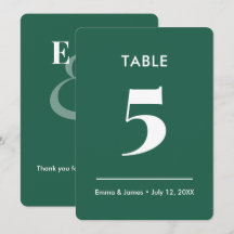 Emerald-Epsilon-Hochzeit | Tischnummer
