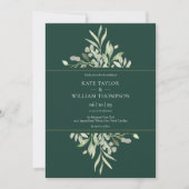 Emerald Eucalyptus Greenery Foto Wedding Einladung (Vorderseite)
