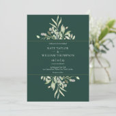 Emerald Eucalyptus Greenery Foto Wedding Einladung (Stehend Vorderseite)