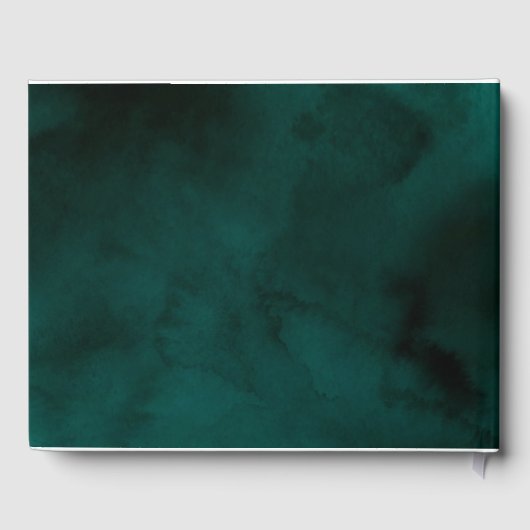 Emerald Eucalyptus Greenery Gold Script Wedding Gästebuch (Rückseite)