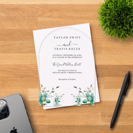 Emerald Eucalyptus Mountain Wedding Einladung (Insitu (Einladungskarte))