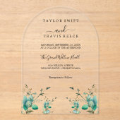 Emerald Eucalyptus Mountain Wedding Einladung (Vorderseite)