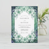 Emerald-Eukalyptus-Hochzeit Einladung (Stehend Vorderseite)