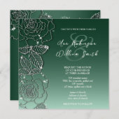 Emerald Evergreen Silver Elegante Hochzeit Einladu Einladung (Vorne/Hinten)