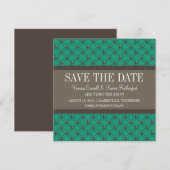 Emerald Extravagant Lattice Save the Date einladen (Vorne/Hinten)
