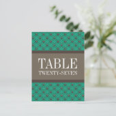 Emerald Extravagant Lattice Tischnummer Postcard (Stehend Vorderseite)