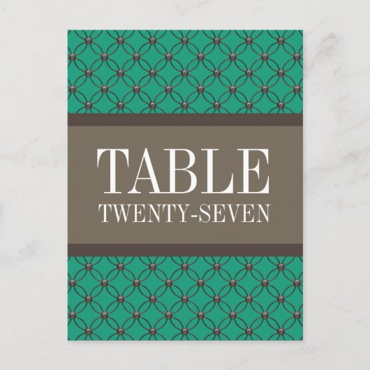 Emerald Extravagant Lattice Tischnummer Postcard (Vorderseite)