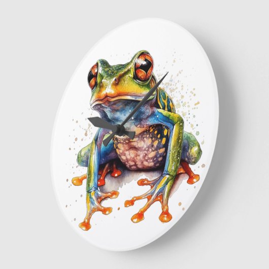 Emerald Eye Rainforest Frog Große Wanduhr (Winkel)