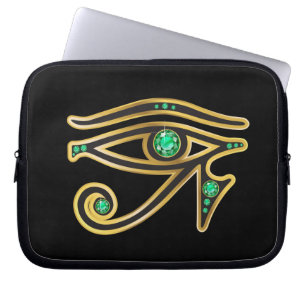 Emerald Eye von Ra in Gold Laptopschutzhülle