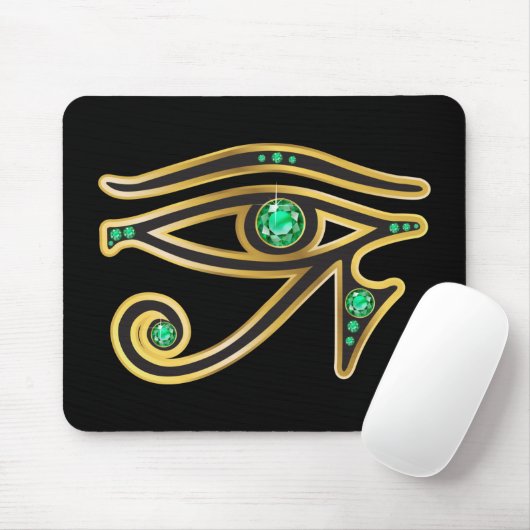Emerald Eye von Ra in Gold Mousepad (Mit Mouse)