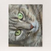 Emerald Eyes – Portrait of a Green-Eyed Cat Puzzle (Vertikal)