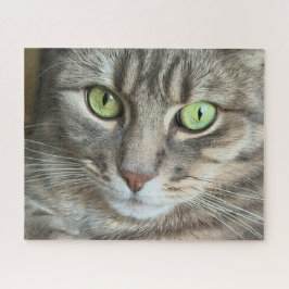 Emerald Eyes – Portrait of a Green-Eyed Cat Puzzle
