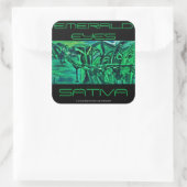 EMERALD EYES SATIVA QUADRATISCHER AUFKLEBER (Tasche)