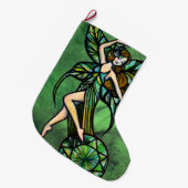 Emerald Fairy Großer Weihnachtsstrumpf (Vorderansicht (hängend))