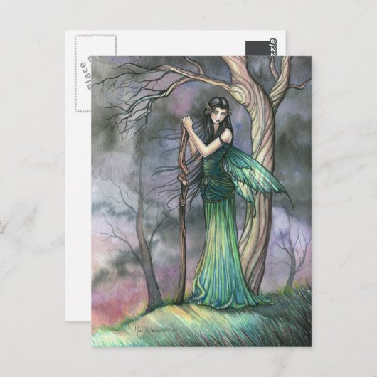 Emerald Fee Fantasy Fairy Postcard Postkarte (Vorne/Hinten)