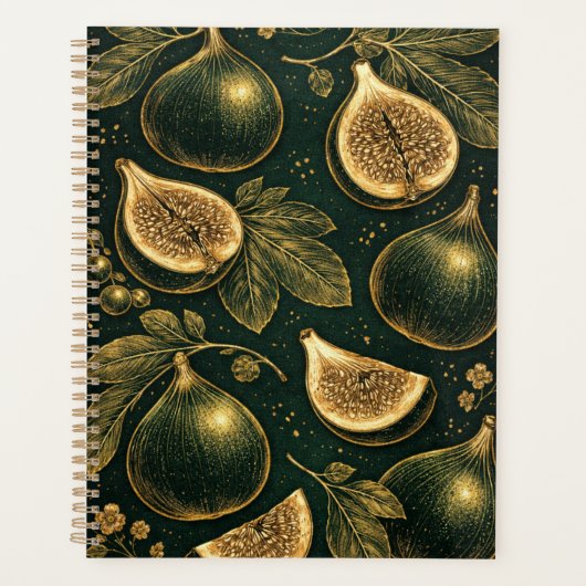 Emerald Fig Planner Cover Gold Botanical Accents  Planer (Vorderseite)