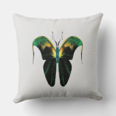 Emerald Flame Butterfly – Surreal Nature Form Kissen (Rückseite)