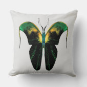 Emerald Flame Butterfly – Surreal Nature Form Kissen (Vorderseite)