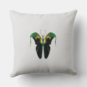 Emerald Flame Butterfly – Surreal Nature Form Kissen (Rückseite)