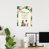 Emerald Floral Anand Karaj Wedding Welcome Sign Poster (Heimbüro)