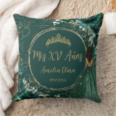 Emerald Floral Brown Princess Quinceañera Keepake Kissen (Decke)