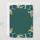 Emerald Floral Princess Gold Arch Quinceanera Ankündigung (Rückseite)