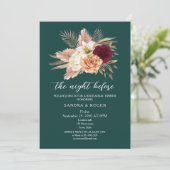 Emerald Floral Probe Dinner Einladung (Stehend Vorderseite)