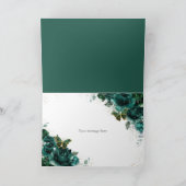 Emerald Floral Quinceañera Birthday Butterflies Dankeskarte (Innenseite)